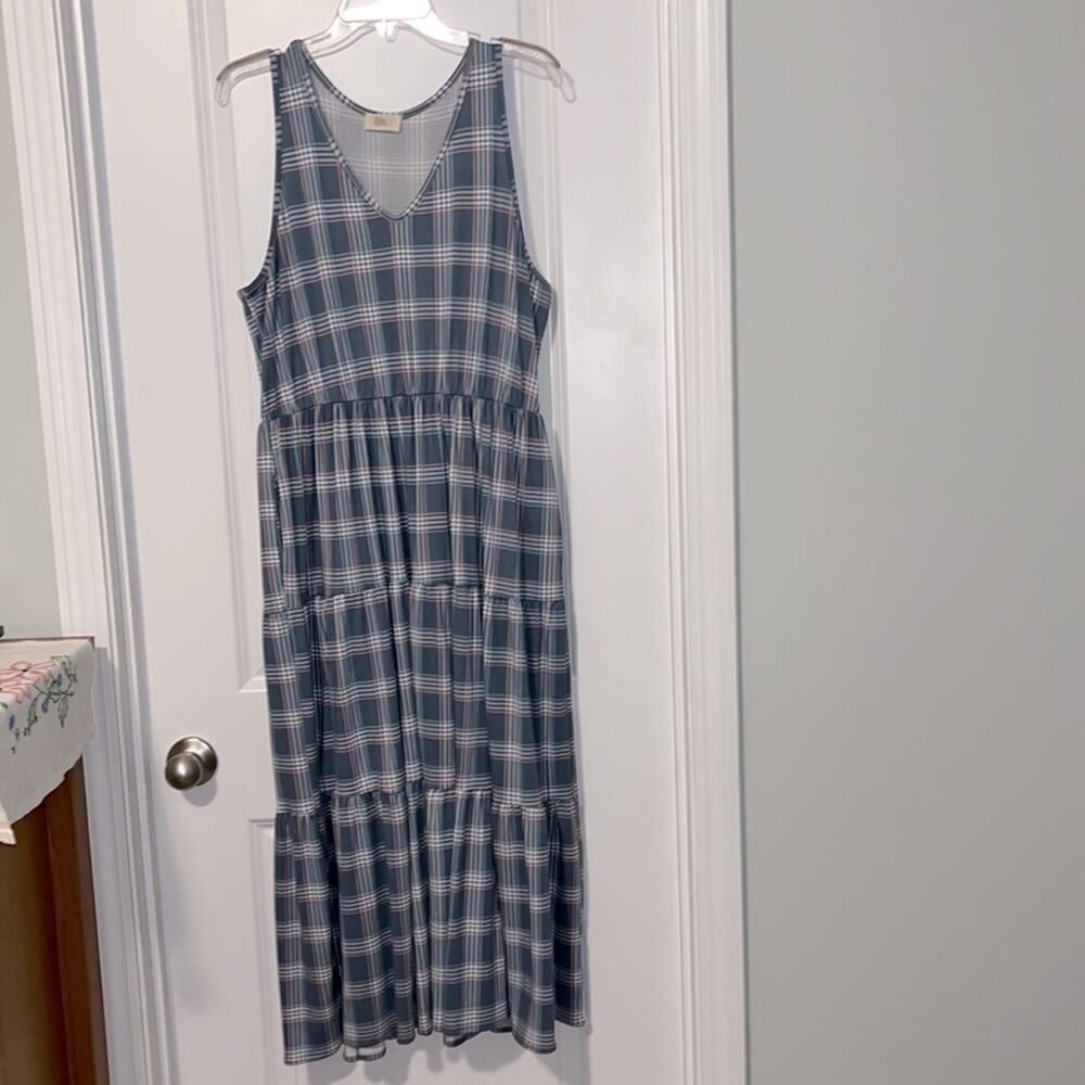 ⚡️ 3 for $30 ⚡️ If She Loves Sleeveless Plaid Boho Cottagecore Dress